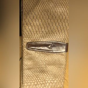 Reptile pattern leather clutch/evening purse